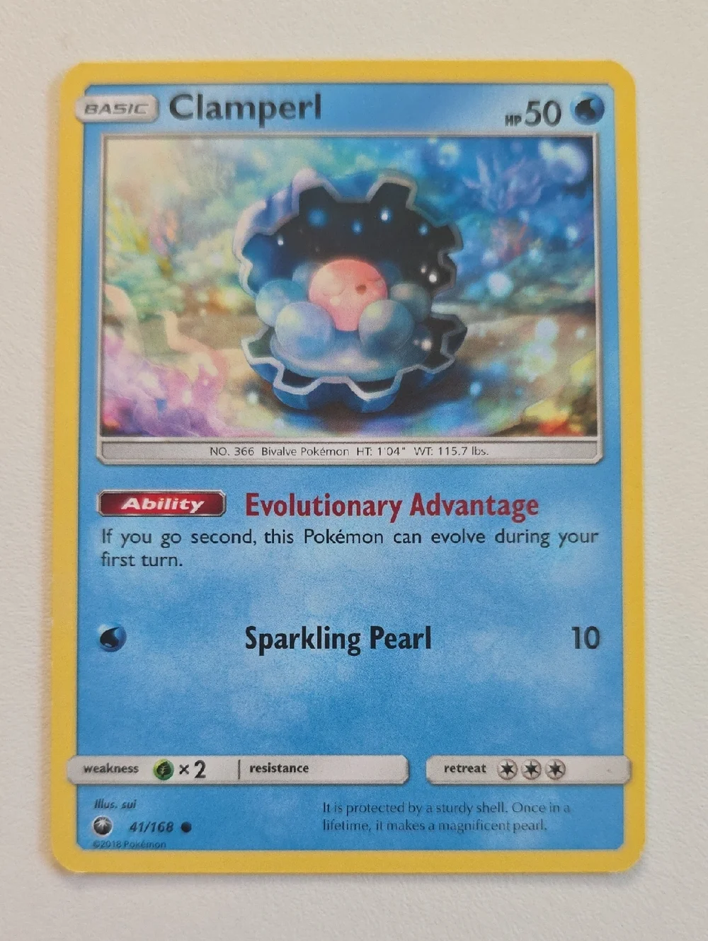 Pokemon Clamperl Card